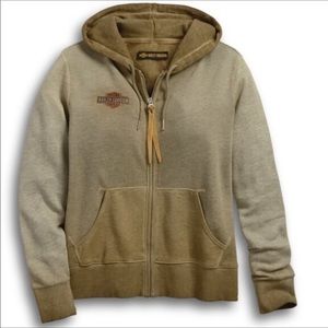 New Harley Davidson Vintage Oversized Zip Hoodie Jacket